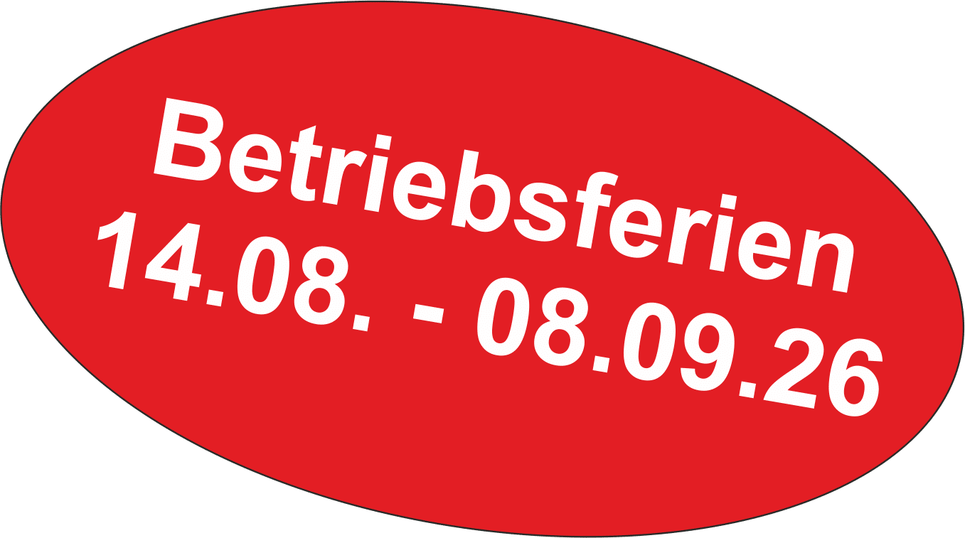 Betriebsferien 14.08. bis 08.09. 2026